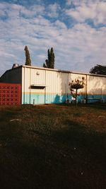 Abandoned building against sky during sunset