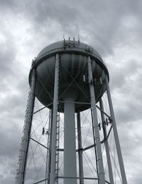 Low angle view of water tower against sky