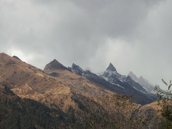 Panoramic view of landscape and mountains against sky