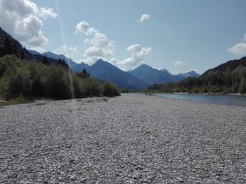 Scenic view of land against sky