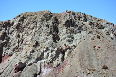 Low angle view of rock formations