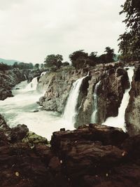 Scenic view of waterfall
