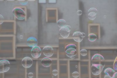 Close-up of bubbles against blurred background