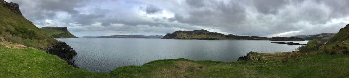 Panoramic view of lake against sky