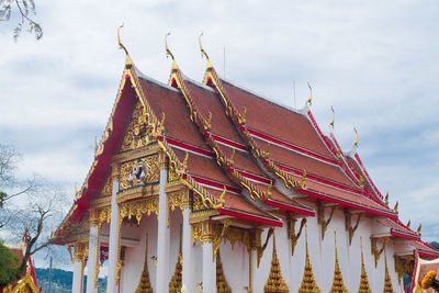 Low angle view of traditional building against sky