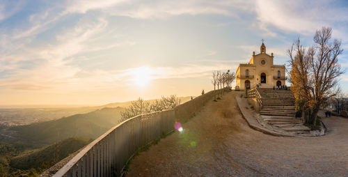 View of a building at sunset