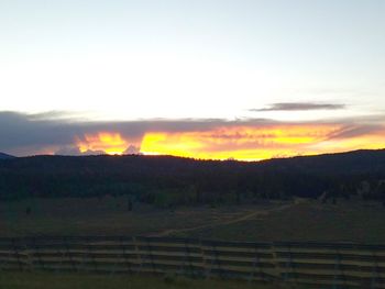 Scenic view of landscape at sunset