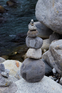 Stack of stones on rock