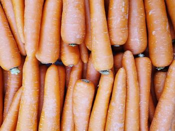 Full frame shot of carrots for sale at market