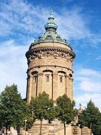 Low angle view of historical building against sky