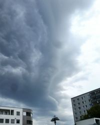 Storm clouds over city