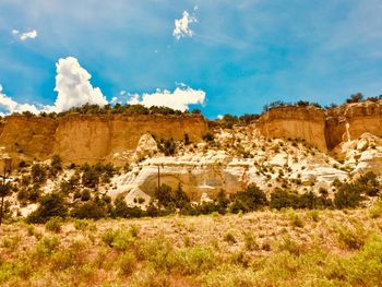 View of old ruin building against cloudy sky