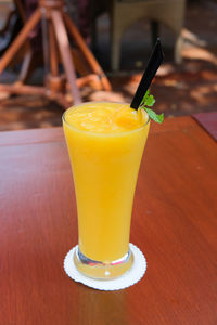 Close-up of drink on table