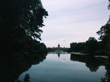 Reflection of trees in lake