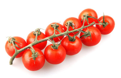 Close-up of tomatoes against white background