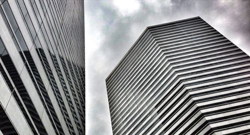 Low angle view of modern building against sky