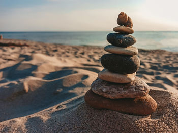 Stack of stones on beach