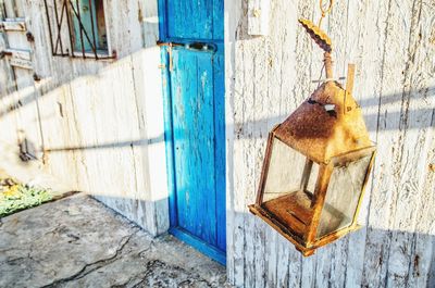 View of an animal hanging on metal door