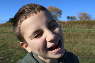 Close-up portrait of boy