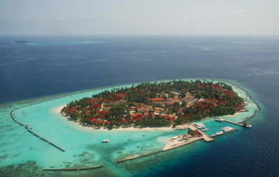 High angle view of sea against sky