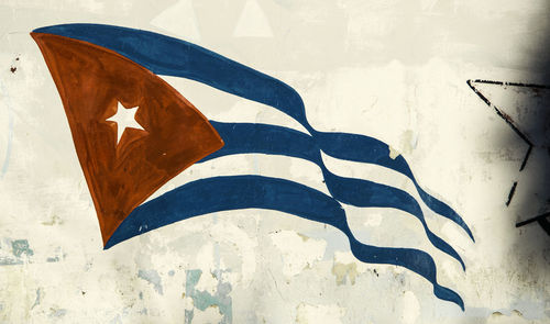 Cuban flag painting on wall