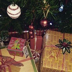 View of illuminated christmas lights