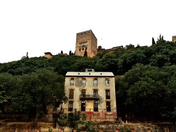 Low angle view of castle against clear sky