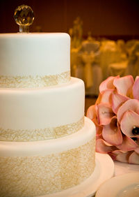 Close-up of cake on table