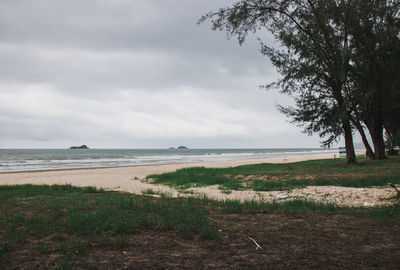 Scenic view of beach against sky