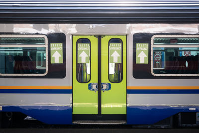 Train at railroad station platform