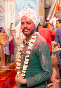 Full length of man standing in temple