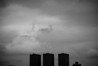 Low angle view of building against cloudy sky