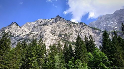 Low angle view of mountains against sky