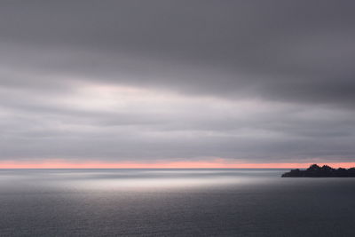 Scenic view of sea against sky at sunset