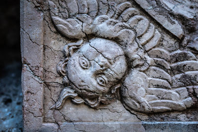Close-up of old statue