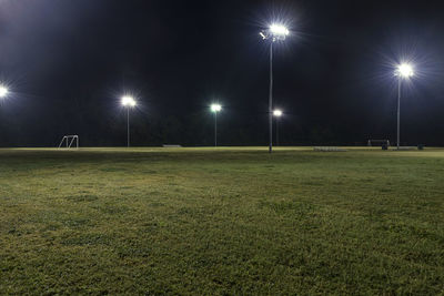 View of soccer field at night