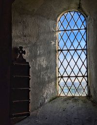 Closed door of old building