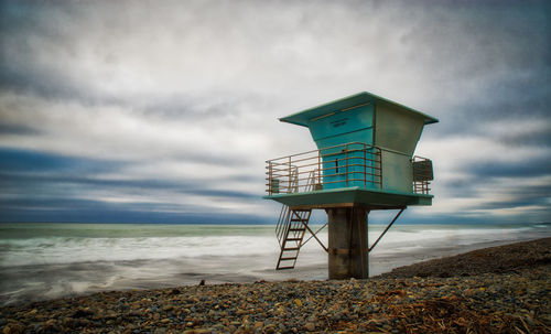 Lifeguard tower at torrey pines state beach in san diego california