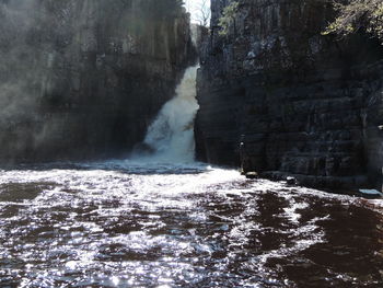 Scenic view of waterfall