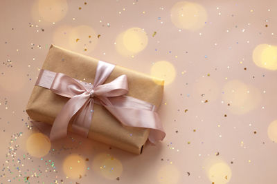 Close-up of christmas decorations on table