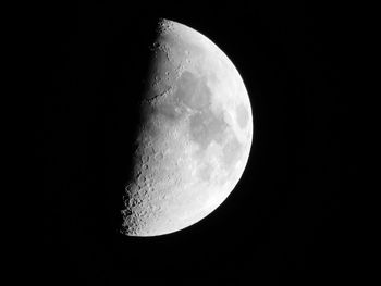 Close-up of moon against clear sky at night