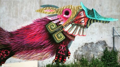 Close-up of red wall