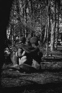 View of stuffed toy in park