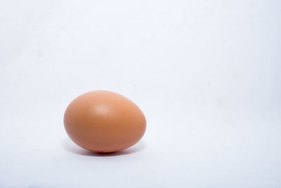 Close-up of eggs over white background