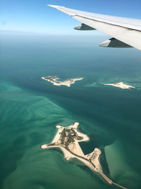 Aerial view of sea against sky