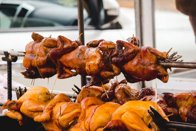 Grilled chicken on the stove