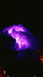 View of lightning in sky at night