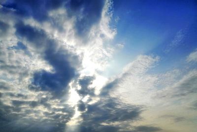 Low angle view of clouds in sky