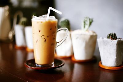 Close-up of drink on table