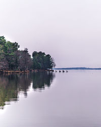 Scenic view of lake against clear sky